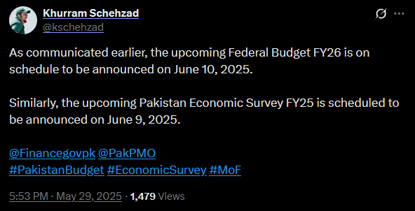 Pakistan Confirms June 10 Budget Announcement Amid Eid Speculations