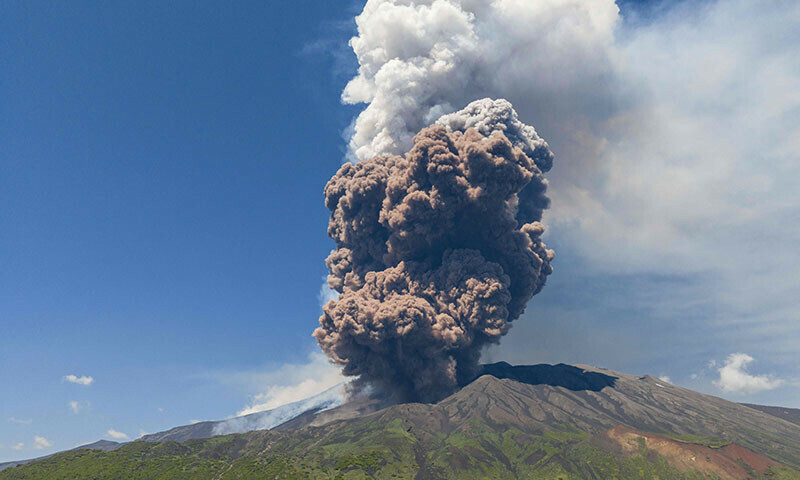 Mount Etna Erupts Sending Ash Plume Skyward
